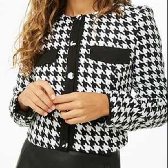 Houndstooth Cropped Blazer - Picture 2 of 2